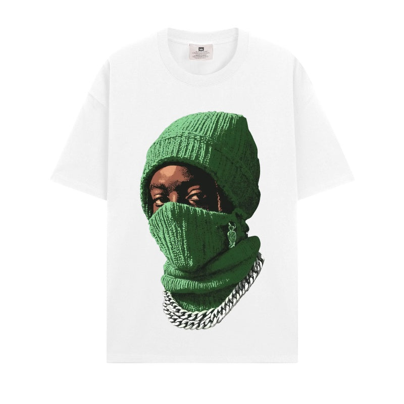 BIG FACE T shirts Pure Cotton High-Street Fashion
