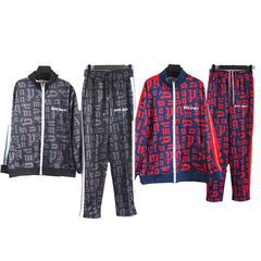 Palm Angels sweatshirt & sweatpants Two-piece set All-over letter printing zip-up cardigan