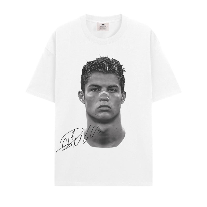 BIG FACE T shirts Pure Cotton High-Street Fashion