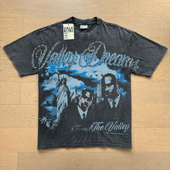 Valeforever Vale T Shirts Vintage-style washed finish with hot-fix rhinestones