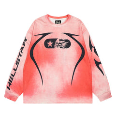 Hellstar Long Sleeve Shirts Hip-hop loose oversize High-quality pure cotton high-street clothing