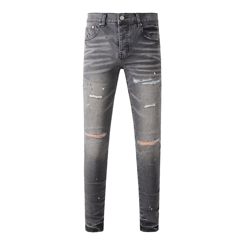 Mens trendy purple jeans 100% cotton Pure Cotton High Street Trend