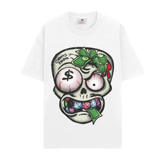 BIG FACE T shirts Pure Cotton High-Street Fashion