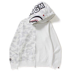 Bathing Ape Bape Ape Head Camouflage Stitching Sweatshirt Hooded Zipper Fleece Jacket
