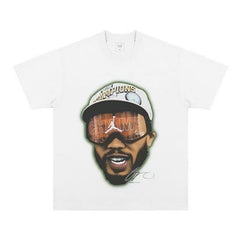 BIG FACE T shirts Pure Cotton High-Street Fashion
