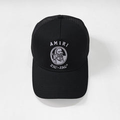 Amiri Hat Peaked Cap Sunshade Beach Casual Hat Adjustable Metal Lock Baseball Cap