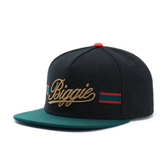 Trendy flat brimmed snapback hatsbiggie large letter embroider breathable