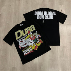 DUAA T shirts SPRINT BLK TEE SHIRT, an American trendy fashion brand, features rhinestone-studded distressed details.
