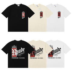 Rhude T Shirts Three-color textured pure cotton print