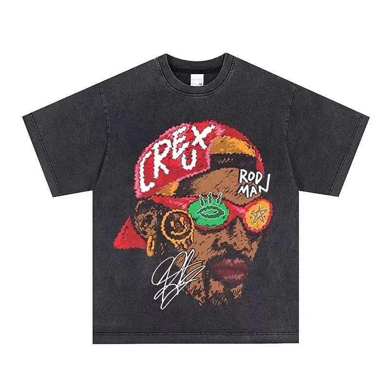 BIG FACE T shirts Pure Cotton High-Street Fashion
