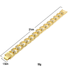 Bracelet Cuban Chain Miami Bracelet Gold Plated with Diamonds St. Valentine's Spectrum