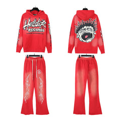 Hellstar Hoodie And Pants Two-Piece Set High-quality pure cotton high-street clothing