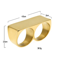 Rings Double Finger Stainless Steel Ring Vintage St. Valentine's Spectrum