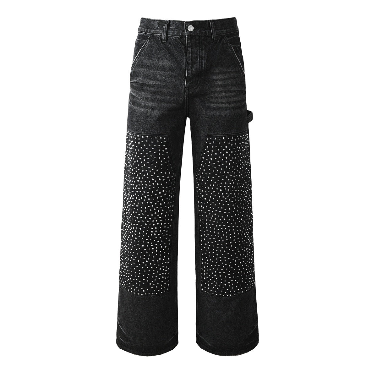 Mens trendy purple jeans 100% cotton Rhinestones #104