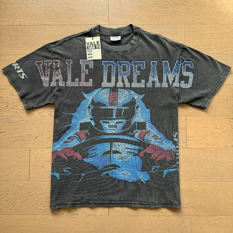 Valeforever Vale T Shirts Washed and distressed racer style