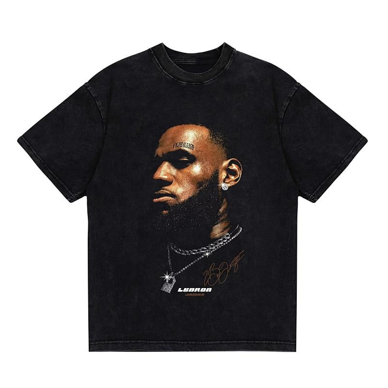 BIG FACE T shirts Pure Cotton High-Street Fashion