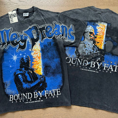 Valeforever Vale T Shirts Washed black with a distressed finish and hot-fix rhinestones.