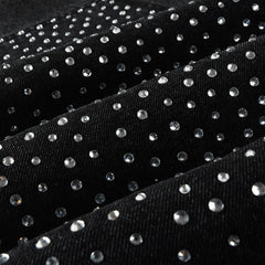 Mens trendy purple jeans 100% cotton Rhinestones #104