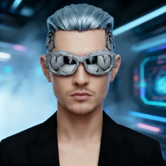 Trendy punk glasses y2k dark glue