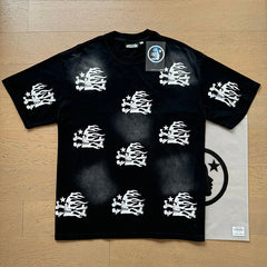 Hellstar T Shirts Washed Aging Process High-quality pure cotton high-street clothing