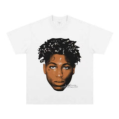BIG FACE T shirts Pure Cotton High-Street Fashion