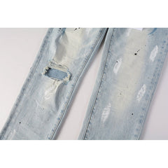 Mens trendy purple jeans 100% cotton Pure Cotton High Street Trend