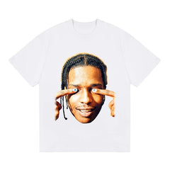 BIG FACE T shirts Pure Cotton High-Street Fashion