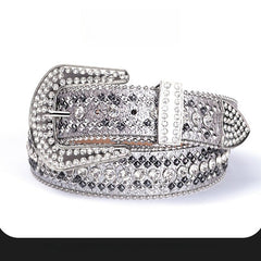 Hip-hop punk rhinestone belt colorful diamond inlaid punk style