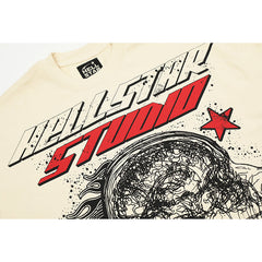 Hellstar  T-shirt Direct Printing Pattern High-quality pure cotton high-street clothing