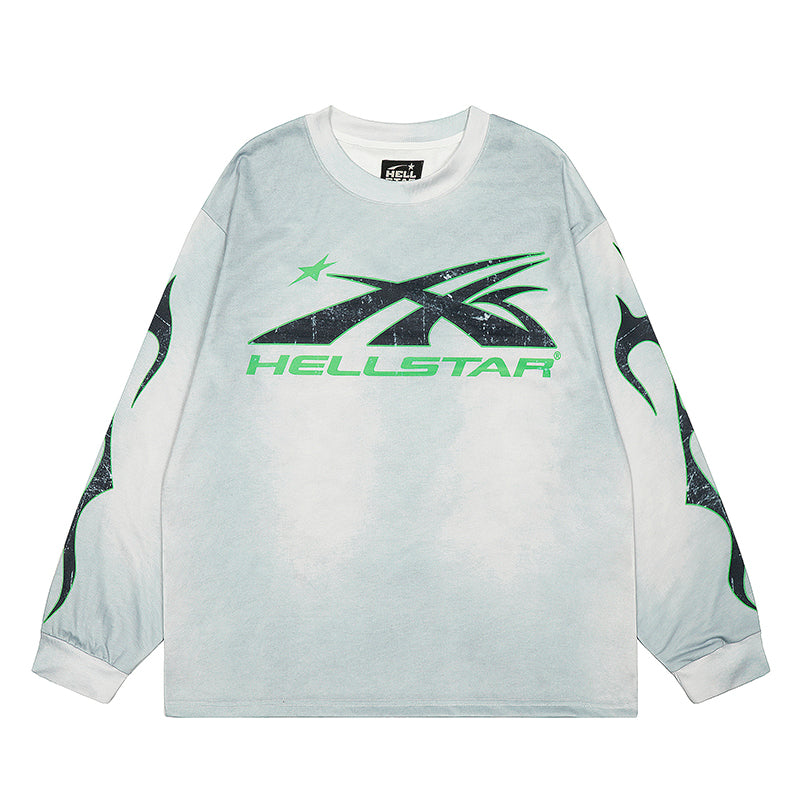 Hellstar Long Sleeve Shirts Hip-hop loose oversize High-quality pure cotton high-street clothing
