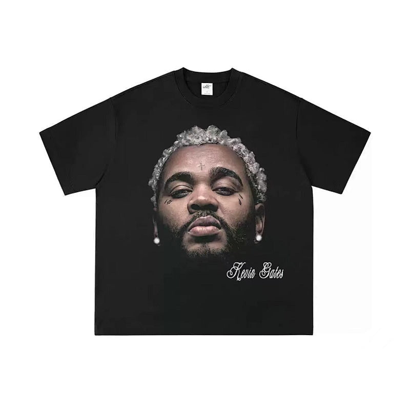 BIG FACE T shirts Pure Cotton High-Street Fashion