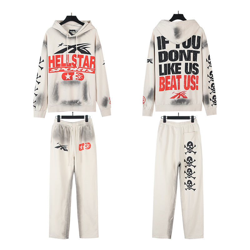 Hellstar Hoodie And Pants Two-Piece Set High-quality pure cotton high-street clothing