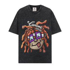 BIG FACE T shirts Pure Cotton High-Street Fashion