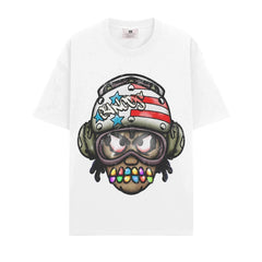 BIG FACE T shirts Pure Cotton High-Street Fashion