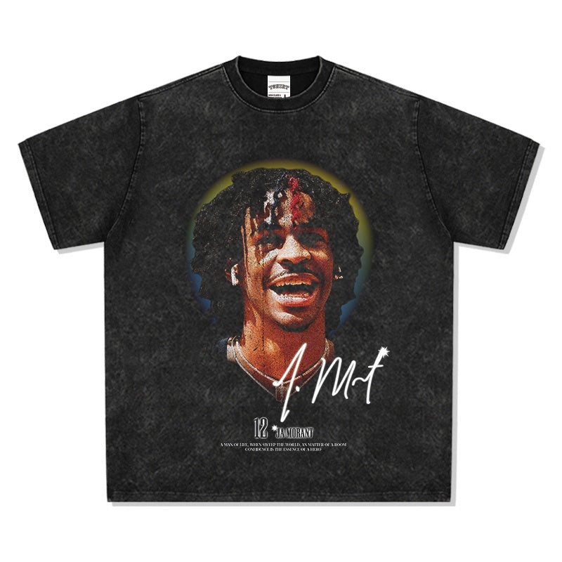 BIG FACE T shirts Pure Cotton High-Street Fashion