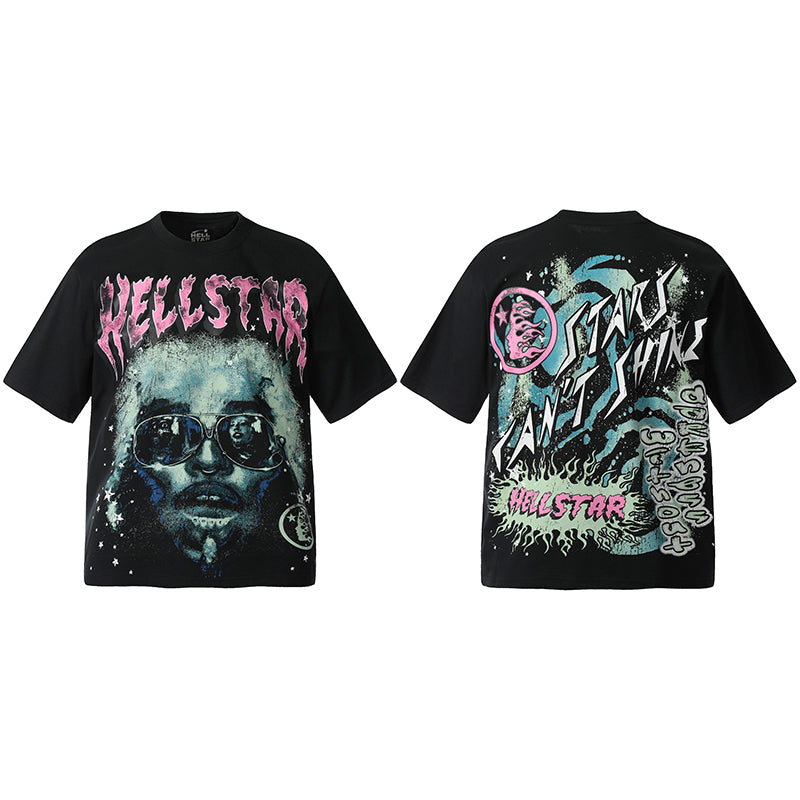 Hellstar T-shirt Direct Printing Pattern High-quality pure cotton high-street clothing