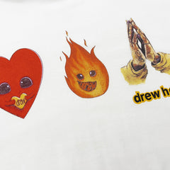 DREW HOUSE T Shirts Little Heart Flame Hand