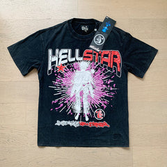 Hellstar T Shirts Retro style high street trend High-quality pure cotton high-street clothing