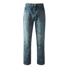 Mens trendy purple jeans 100% cotton Jeans Rhinestones #9139