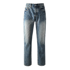 Mens trendy purple jeans 100% cotton Rhinestones #9138