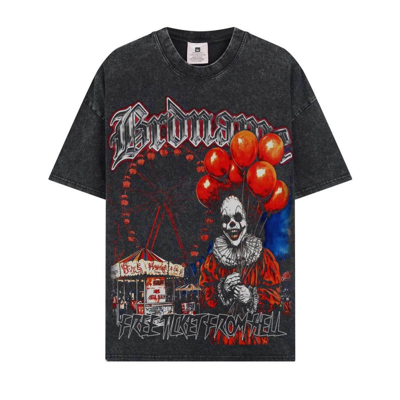 BIG FACE T shirts Pure Cotton High-Street Fashion