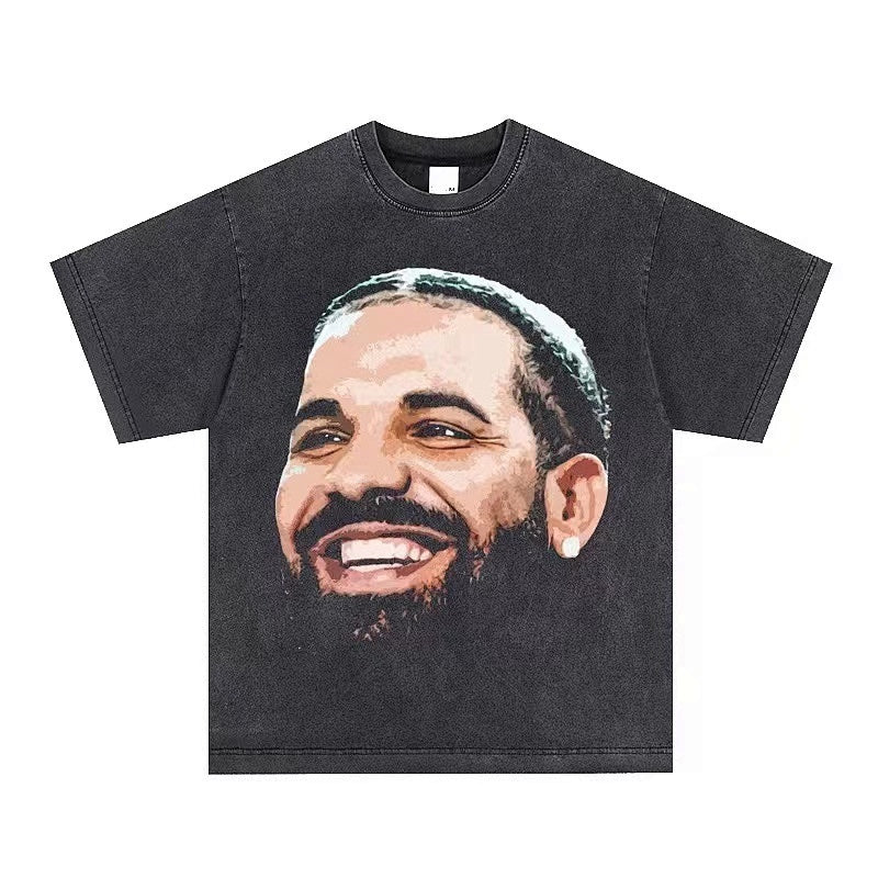 BIG FACE T shirts Pure Cotton High-Street Fashion