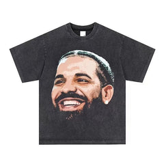 BIG FACE T shirts Pure Cotton High-Street Fashion