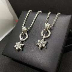 CHH Chrome heart Cross Necklace Ch Crowe Small Hexagram Pendant Old Necklace Cross Personality Sweater Chain Versatile Hip Hop Wholesale