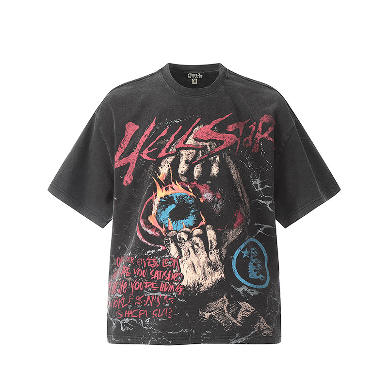 Hellstar T-shirt Direct Printing Pattern High-quality pure cotton high-street clothing