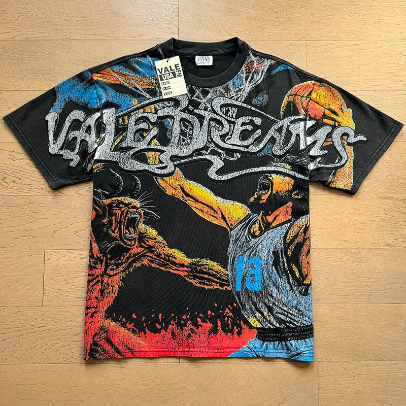 Valeforever Vale T Shirts Washed black with a distressed finish