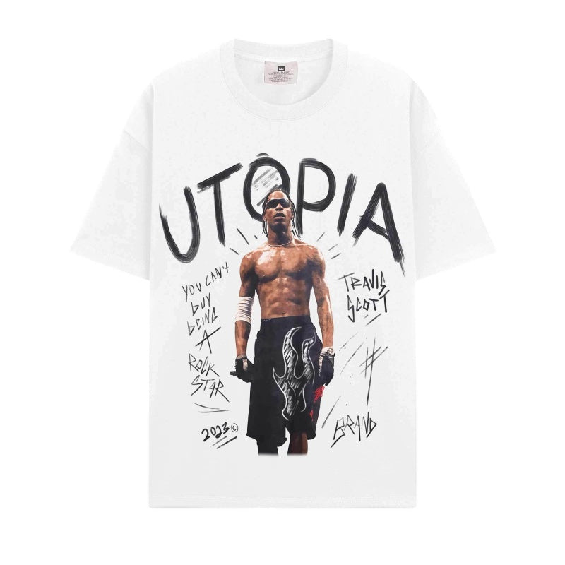 BIG FACE T shirts Pure Cotton High-Street Fashion