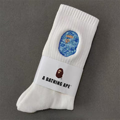 Bathing ape Socks Male Female Medium Tall Tube