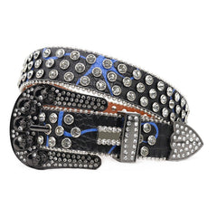 Hip-hop punk rhinestone belt skull punk wide belt