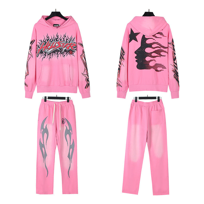 Hellstar Hoodie And Pants Two-Piece Set High-quality pure cotton high-street clothing